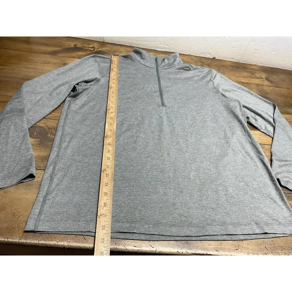 Lululemon Soft Jersey Half Zip Mens Large Heathered Slate Brown Army Green